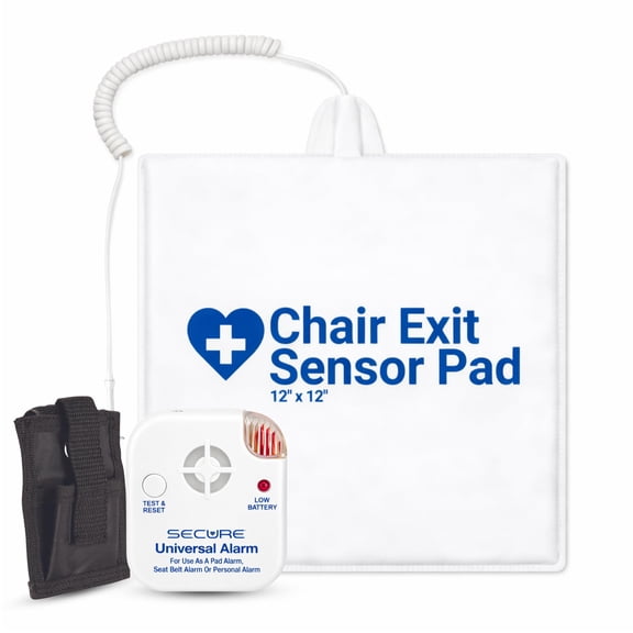 Secure Safety Solutions Chair Alarm for Elderly Dementia Patients - 12x12 Long-Term Sensor Pad, Caregiver Alert Monitor - Smart & Reliable Fall Prevention for Seniors - Perfect Complement to Bed Alar