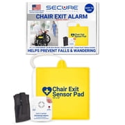 Secure Safety Solutions Chair Exit Alarm for Elderly Fall Prevention, Wheelchair Patient Alarm with 12 x 12 Sensor Pad, 80 dB Alert Monitor, Automatic Reset Caregiver Alert System for Dementia Care