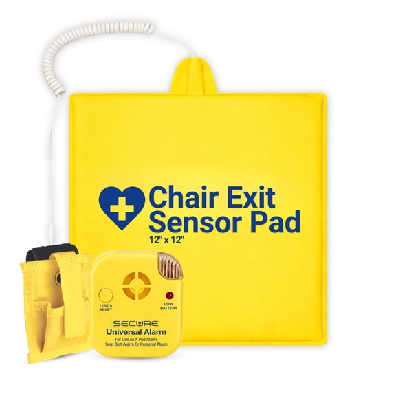 Secure Safety Solutions Chair Alarm for Elderly Dementia Patients - Caregiver Alert Monitor and Pressure Sensor Pad - Wheelchair Exit Monitoring Kit, Wandering and Fall Prevention Alarms for Seniors