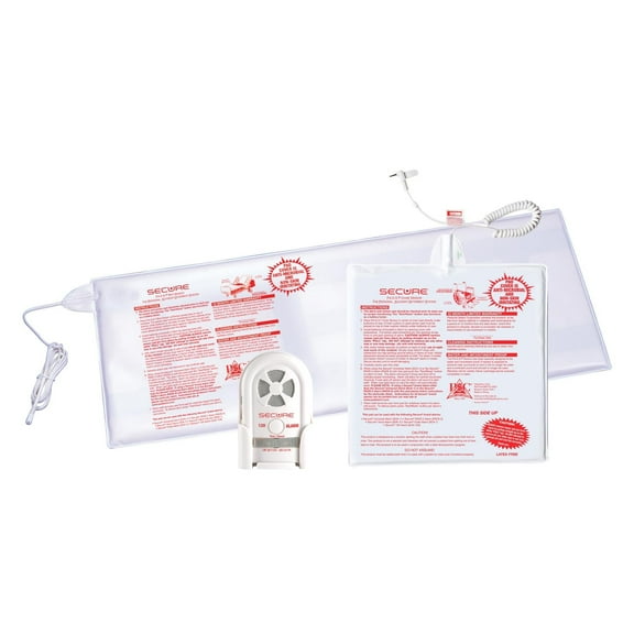 Secure Chair and Bed Alarm for Elderly Adults - Long-Term 12" x 30" Bed Sensor, 12" x 12" Chair or Wheelchair Sensor, Advanced Alarm Monitor - Bed Alarms and Fall Prevention for Dementia Patients