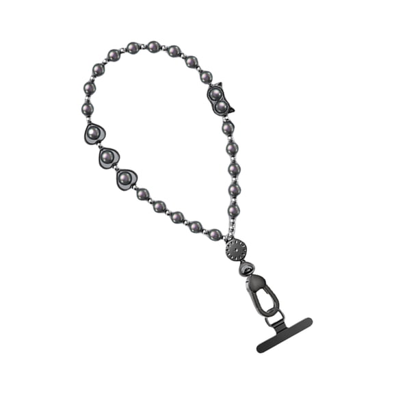 Secure Clip Not Drop Phone Lanyard Short Crystal Beaded Wrist Strap for Mobile