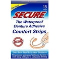 Secure Comfort Strips Waterproof Denture Adhesive Zinc Free Extra