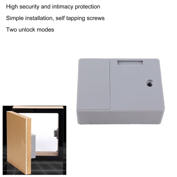 Secure Drawer Lock: Simple Installation, 2 Unlock Modes, Protect Valuables Privacy. ABS Material.