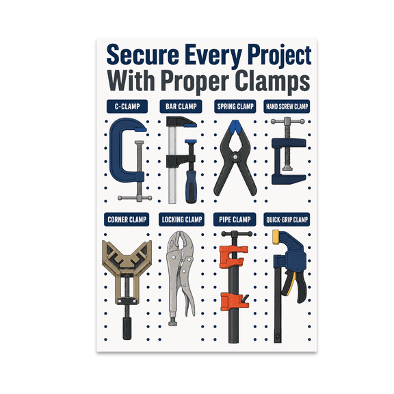 Secure Every Project With Proper Clamps - Practical Maker - 13x19 Poster Print