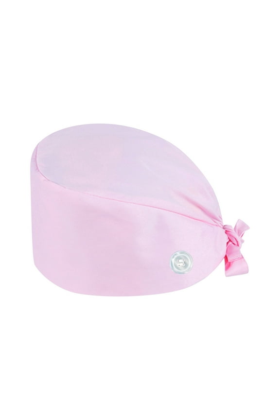 Secure Fit Scrub Cap with Adjustable Button - Breathable Solid Color Hat for Healthcare Professionals & Food Service