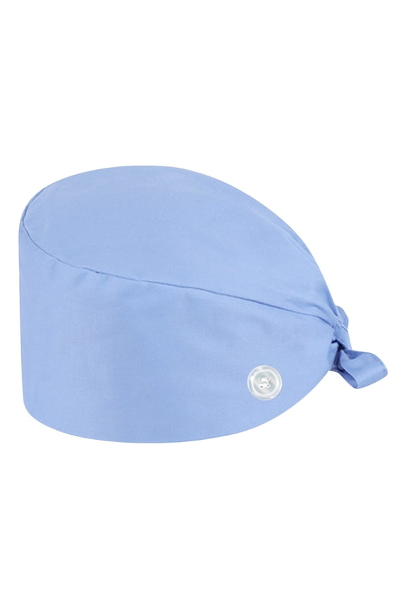 Secure Fit Scrub Cap with Adjustable Button - Breathable Solid Color Hat for Healthcare Professionals & Food Service