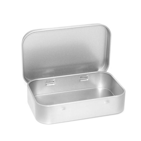 Secure Hinged Container with Lid Rectangular Empty Storage Box for Jewelry and Earrings Practical Tinplate