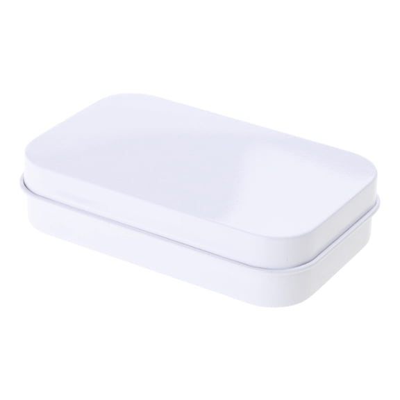 Secure Hinged Container with Lid Rectangular Empty Storage Box for Jewelry and Earrings Practical Tinplate