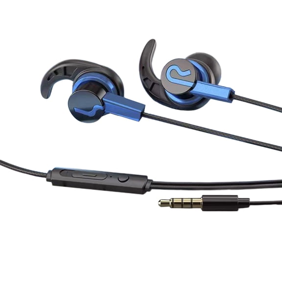 Secure Hook In Ear Corded Headphones With Builtin Mic For Sports Silicone Ear Tips Universally 3.5mm/Type C Port