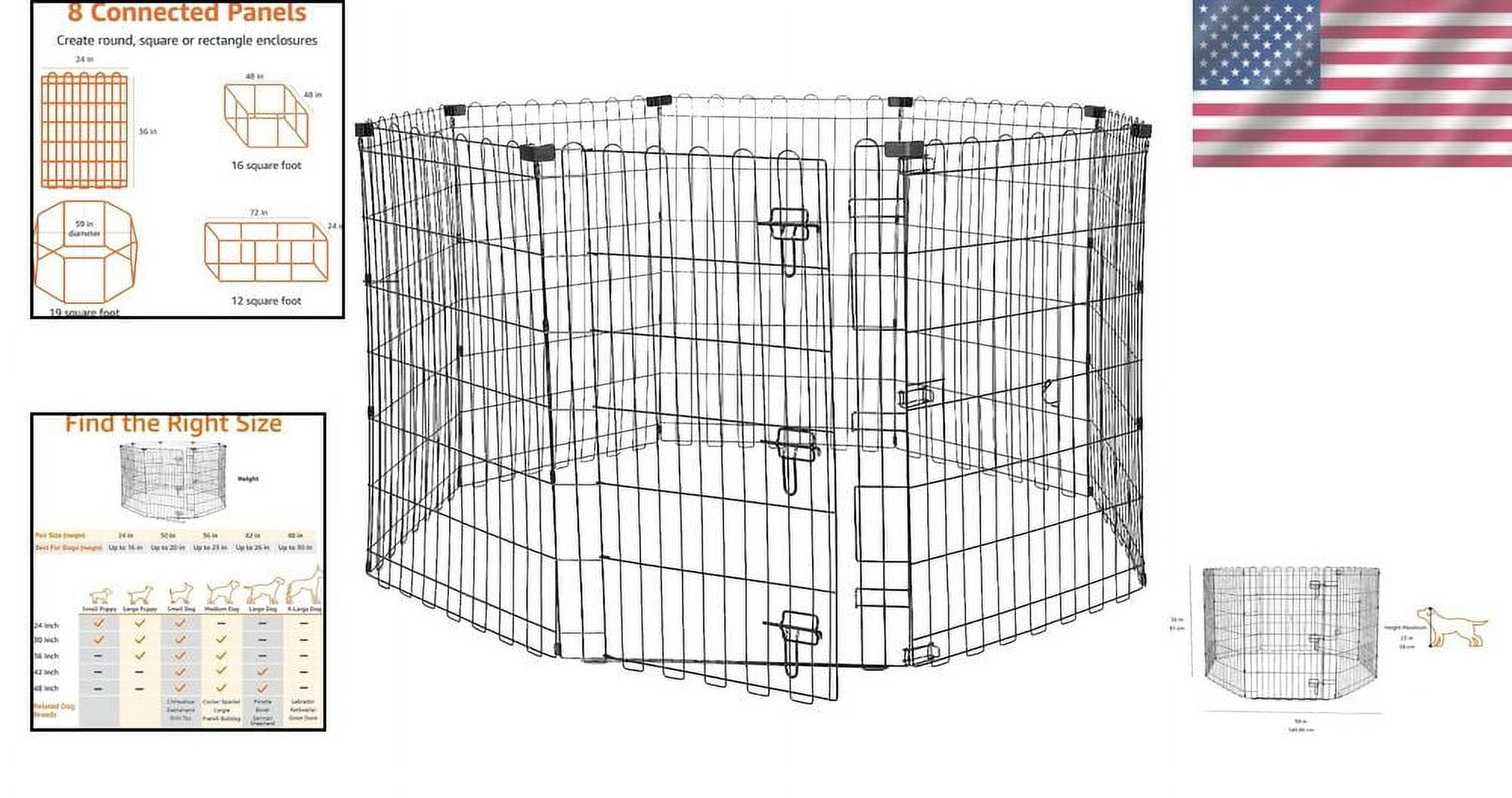 Secure Indoor/Outdoor Dog Playpen with Ground Anchors and Foldable