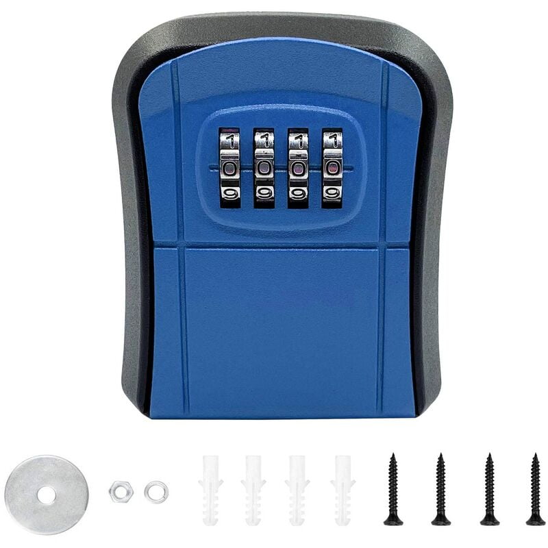 Secure Key Box, Key Code Box, Key Safe Box, 4 Digit Lockable Box, Wall Mounted Password Lock
