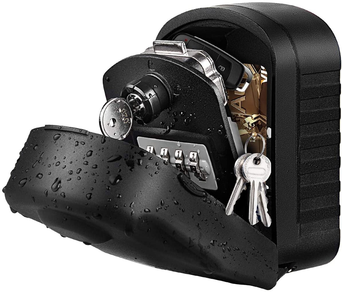 Secure Key Box Large Key Box with Code & Emergency Keys, WallMounted