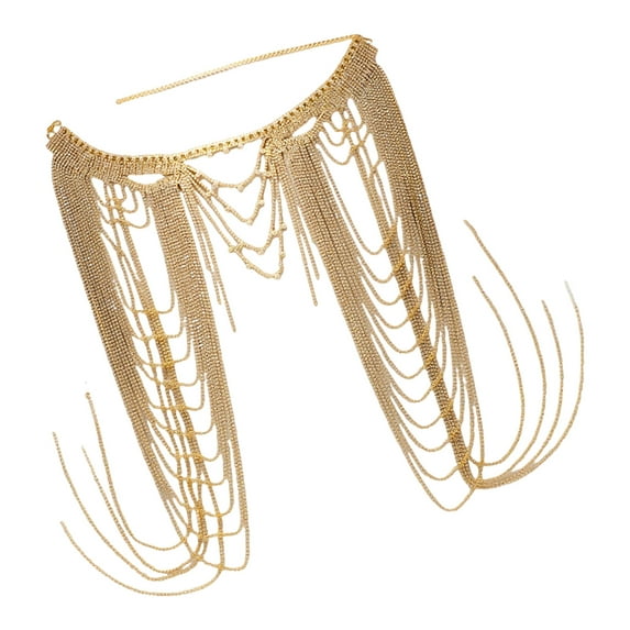 Shimmering Rhinestone Adjustable Shoulder Jewelry Layered Body Chain For Weddings, Parties & Festive