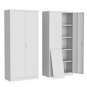 Secure Metal Storage Cabinet   71" Tall Office File Organizer   4 Adjustable Shelves, Double Lockable Doors, Adjustable Feet   Steel Utility Filing Cabinet for Garage, Workshop, Home