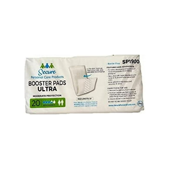Secure Personal Care Products Booster Pads Ultra, SP1900, 13 Inch Length, 20 Count (Case of 9)