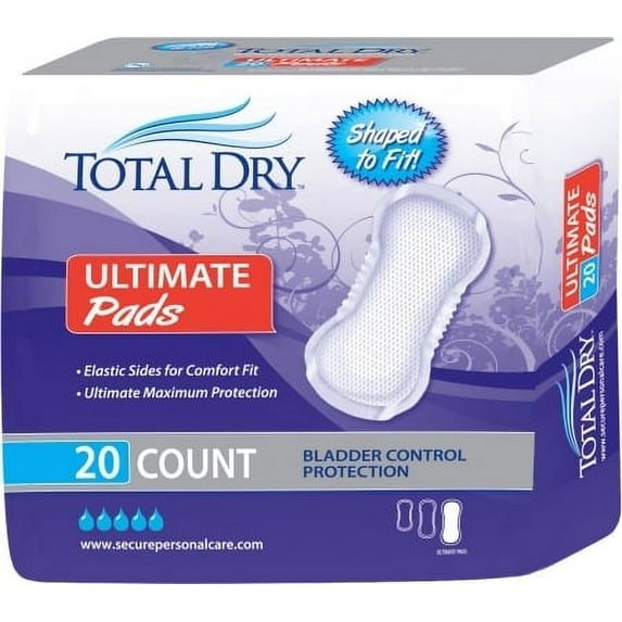 Secure Personal Care Products TotalDry Bladder Control Pad, 16-1/2 Inch, Heavy Absorbency - SP1596CS | Case of 180