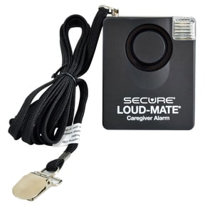 Secure Personal Pull Cord Tab Alarm Monitor for Fall Prevention / Management - For Use in Wheelchair, Chair, and Bed - 120 dB, Tamper Resistant, Always On - One Year Warranty