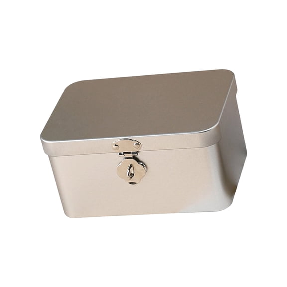 Secure Retro Styles Metal Organizers Box With Key Lock Office Desk Decorative Storage Solution