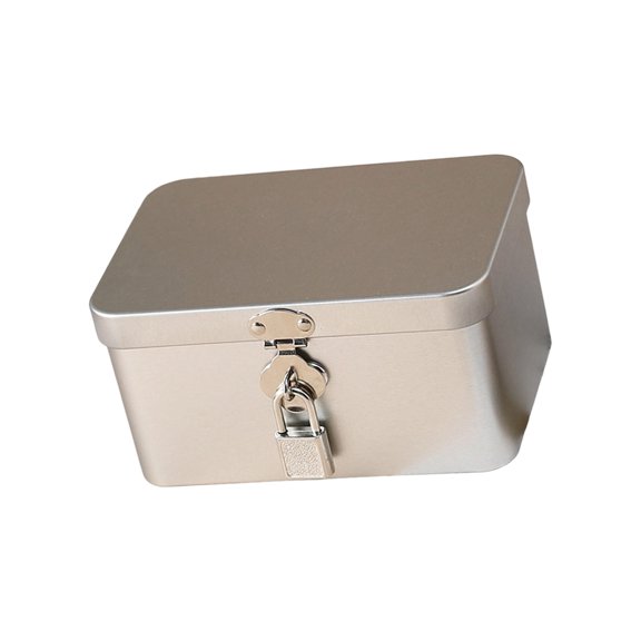 Secure Retro Styles Metal Organizers Box With Key Lock Office Desk Decorative Storage Solution