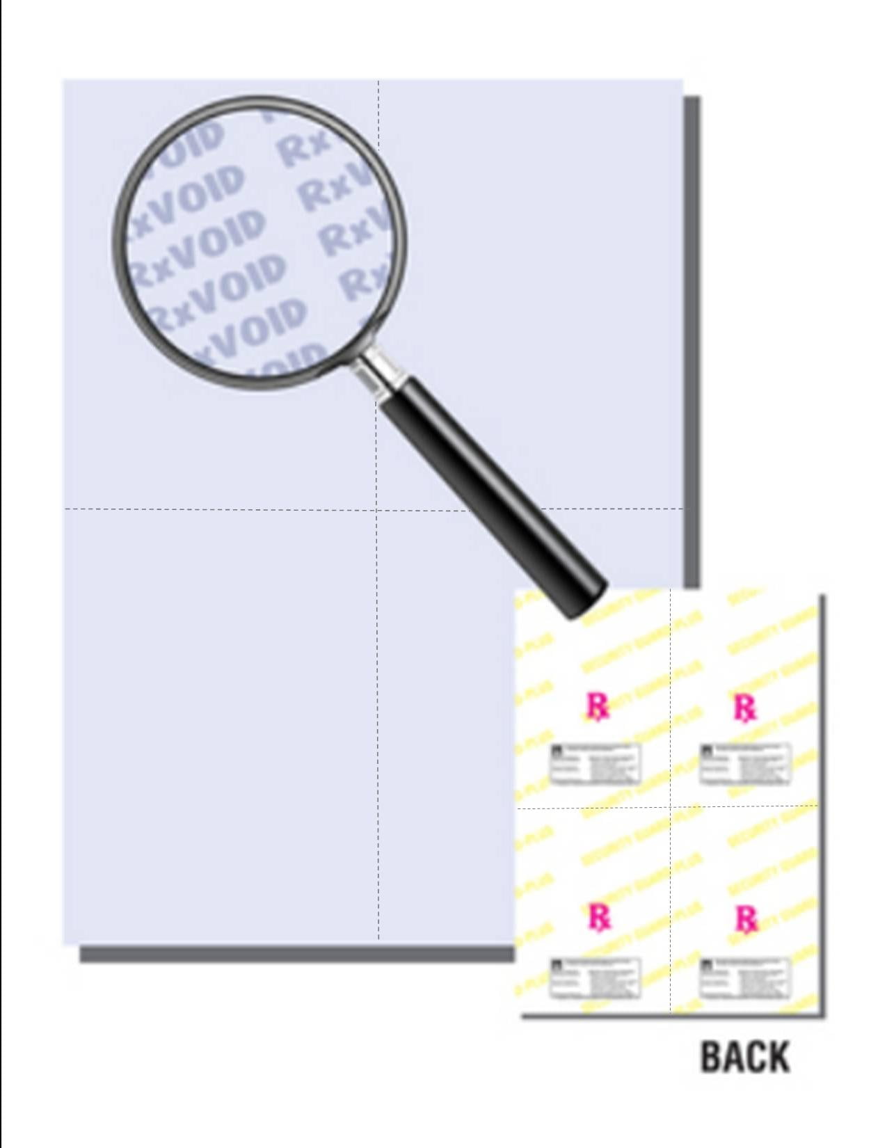 Secure Rx Prescription Form Laser Paper, Perfed, Blue, 8.5