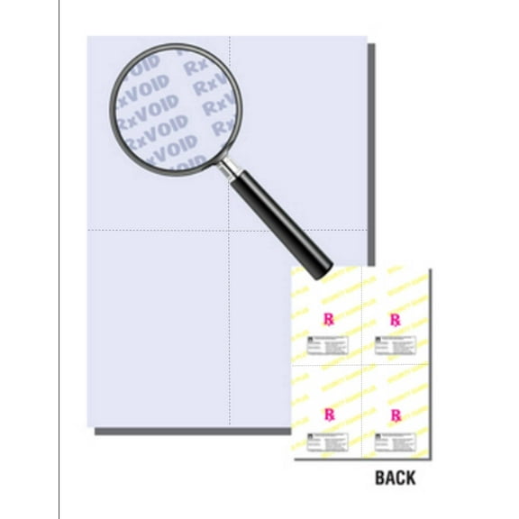 Secure Rx Prescription Form Laser Paper, Perfed, Blue, 8.5" x 11" - 500 Sheets