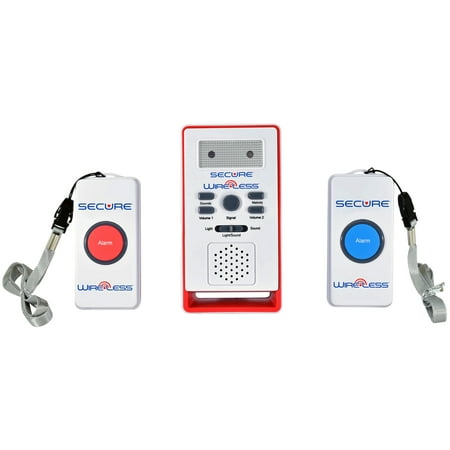 Secure SWCB-2S Wireless Two Patient Call Button and Caregiver Pager Nurse Alert System - 500+ ft Range - Elderly, Disabled, Bedridden Help and Emergency Safety Aid
