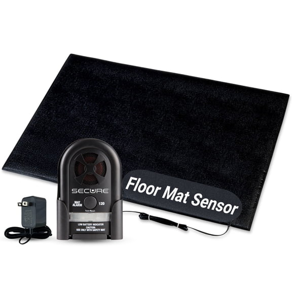 Secure Safety Solutions Bed Alarm for Elderly Dementia Patients - 24x36 Floor Mat Sensor, 80-120 dB Alarm, Power Adapter - Caregiver Alert System, Fall Prevention for Seniors