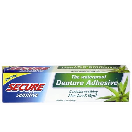 Secure Sensitive Denture Adhesive, 1.4 oz (Pack of 6)
