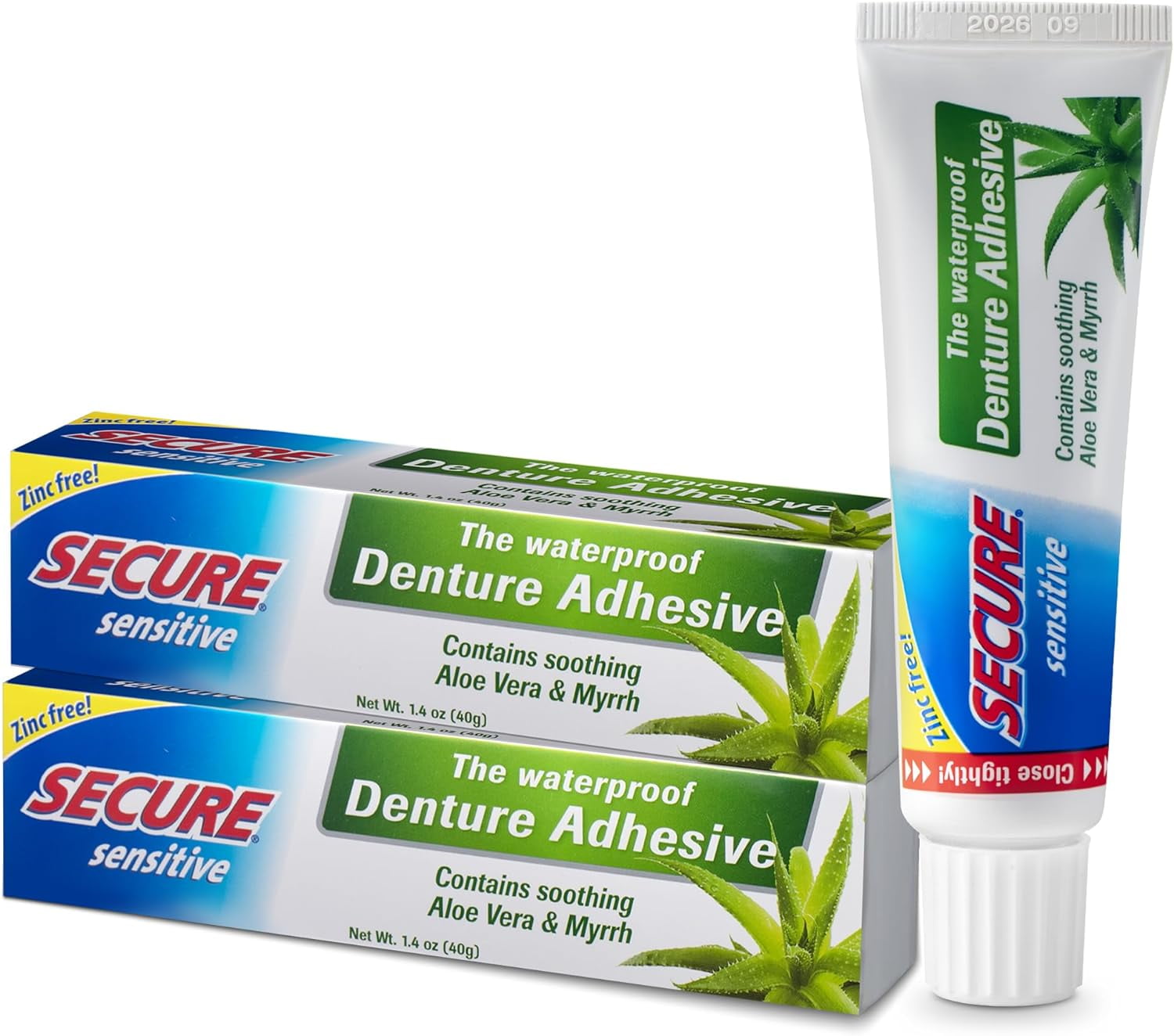 Secure Sensitive Denture Adhesive with Aloe Vera & Myrrh 12Hour Max