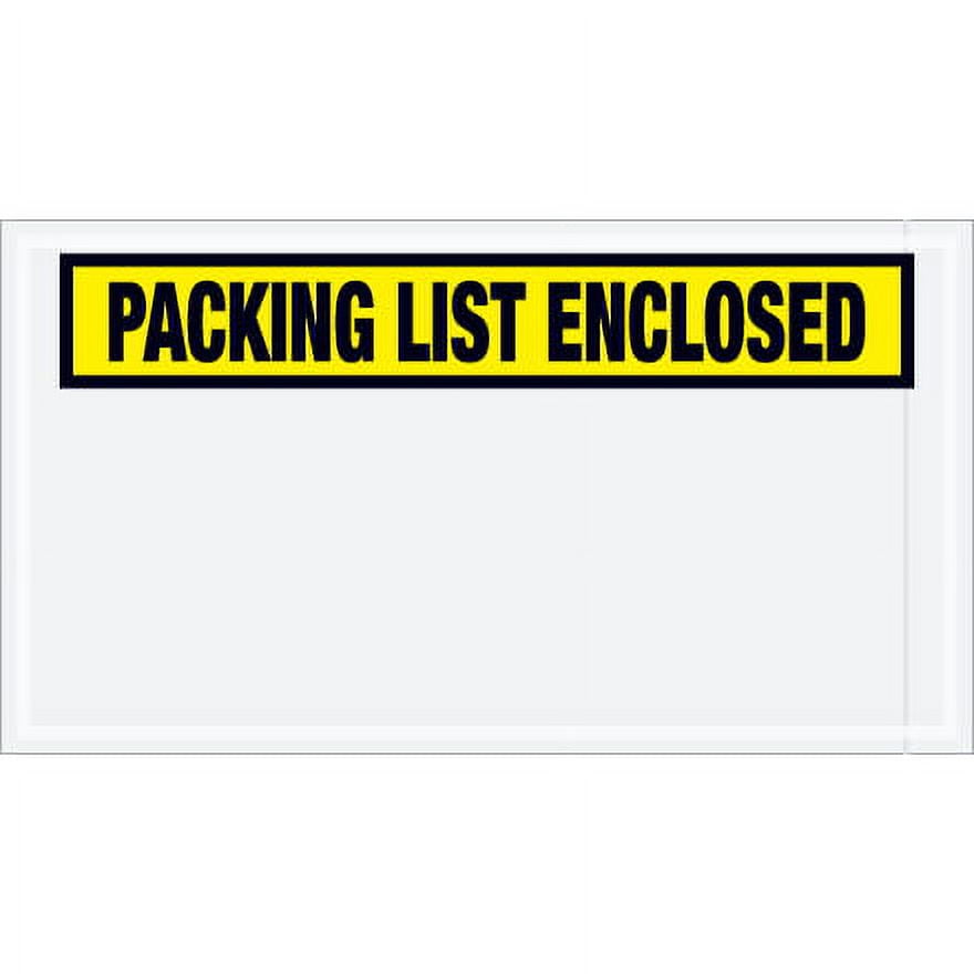 Secure Shipping Yellow Envelopes "Packing List Enclosed" (5 1/2" x