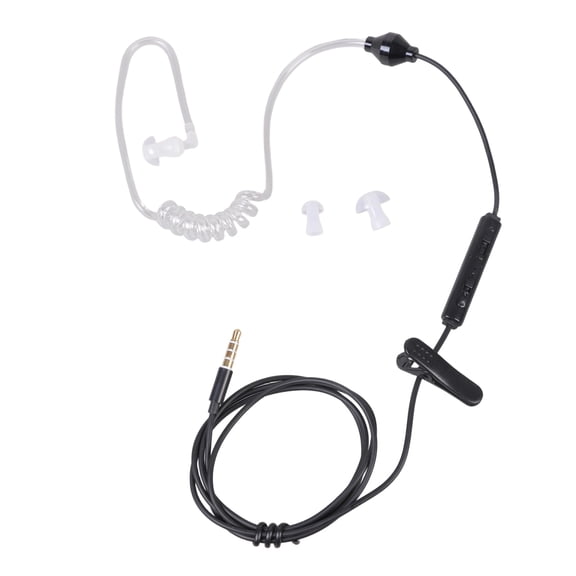 Secure Single Ear Earphone Hollow Tube Design Microphone and Control Button Without Radiation for Electronics Use