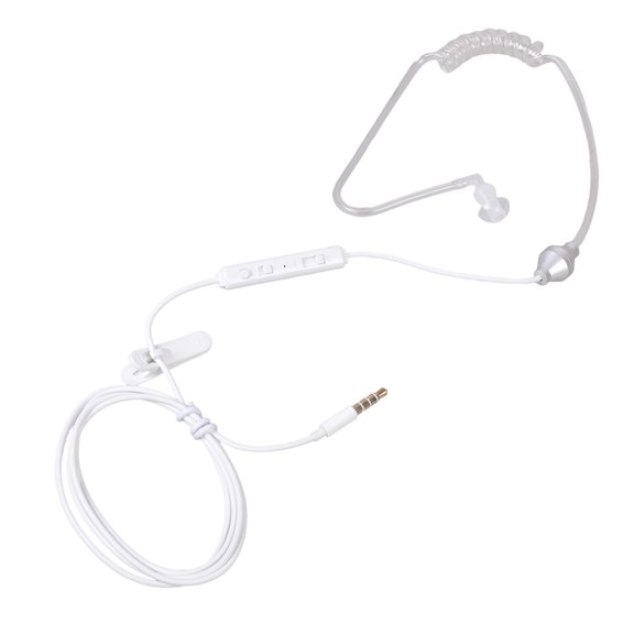 Secure Single Ear Earphone Hollow Tube Design Microphone and Control Button Without Radiation for Electronics Use