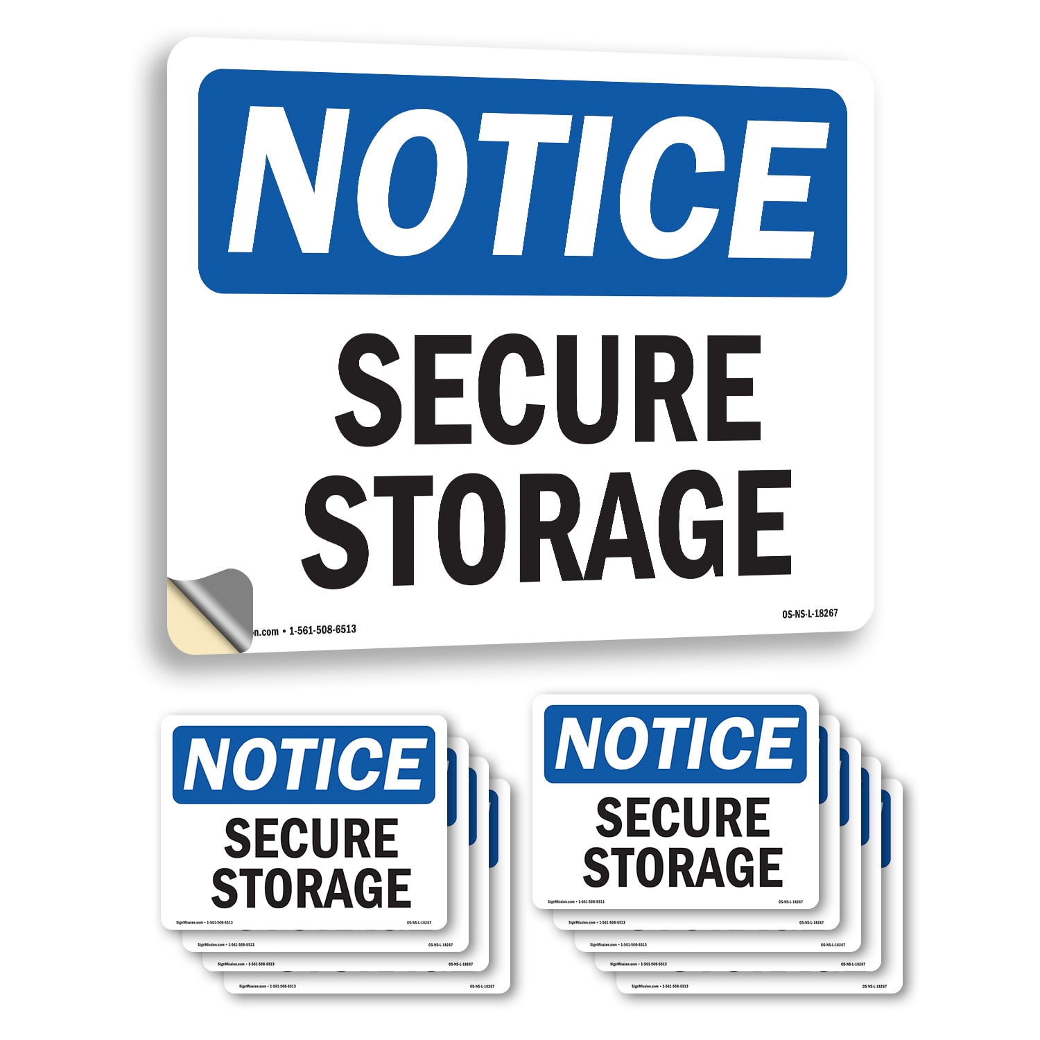 Secure Storage OSHA Notice Vinyl Decal Label 10 Inch x 7 Inch - 10 Pack ...