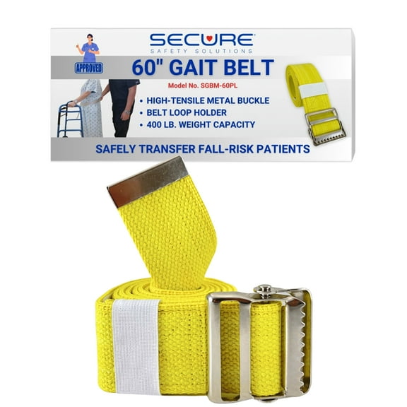 Secure Transfer and Walking Gait Belt for Seniors 60 Inch with Metal Buckle and Loop - Medical Gate Standing Assist Aid for Elderly Patients, Physical Therapy, Nurse, Caregiver, Therapist