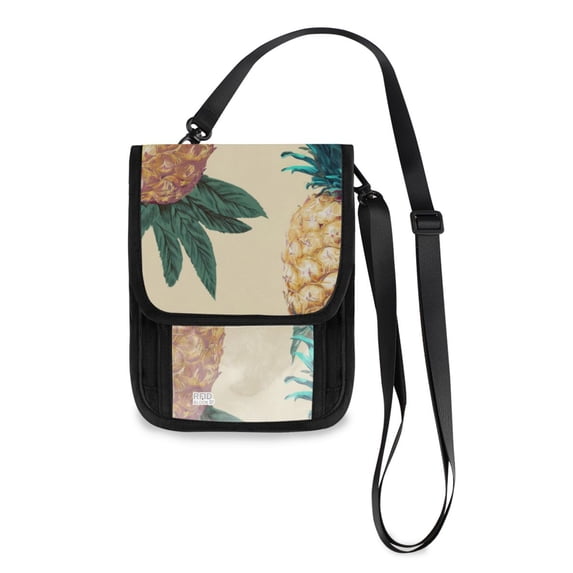 Secure Travel Neck Wallet Passport Holder Adjustable Strap For Men & Women 6*7.5in Pineapple-Patterned