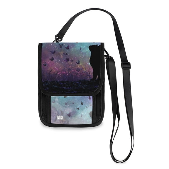 Secure Travel Neck Wallet Passport Holder Adjustable Strap For Men & Women 6*7.5in Colorful Swirl