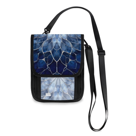 Secure Travel Neck Wallet Passport Holder Adjustable Strap For Men & Women 6*7.5in Leopard Print Vector