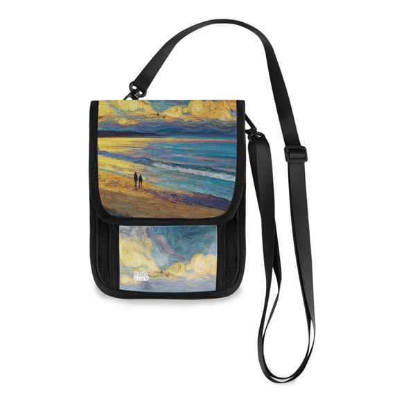 Secure Travel Neck Wallet Passport Holder Adjustable Strap For Men & Women 6*7.5in Many Capybaras