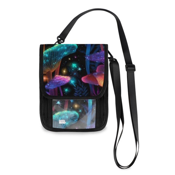 Secure Travel Neck Wallet Passport Holder Adjustable Strap For Men & Women 6*7.5in Set Cartoon Santa Claus