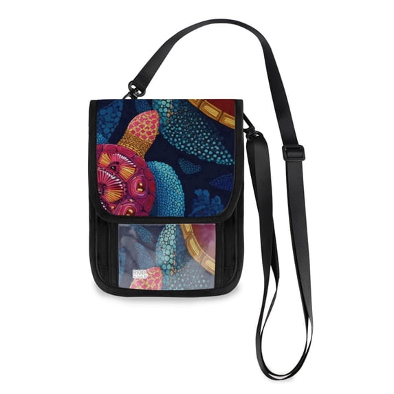 Secure Travel Neck Wallet Passport Holder Adjustable Strap For Men & Women 6*7.5in Summer Colorful Flip Flops