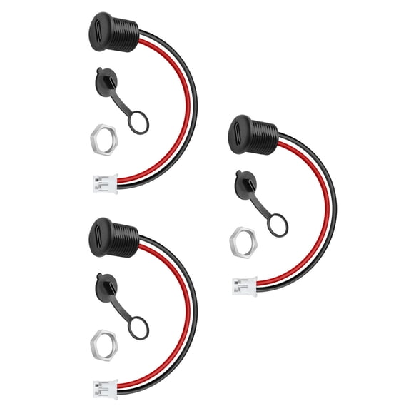 Secure Type C Female to 2.0 Terminal Connectors Builting in Dustproof Caps and Waterproof Nut Fastener Plastic Texture