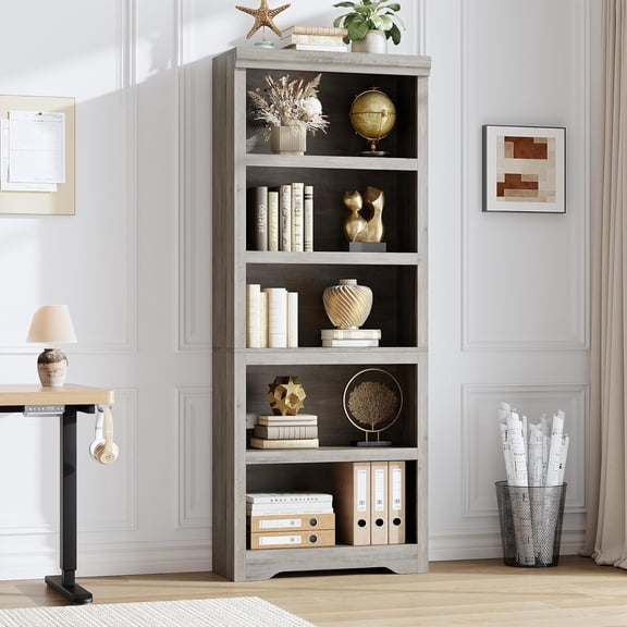 Secure & Versatile File Storage – Rustic Wooden Bookcase with Adjustable Shelf, for Home Office or Living Room