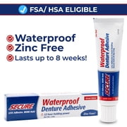 Secure Denture Adhesive Cream, 12-Hour Max Hold, Waterproof Seal - Zinc Free - For Uppers, Lowers & Partials - FSA HSA Approved - Food Grade Ingredients - 1.4 oz (1 Pack)