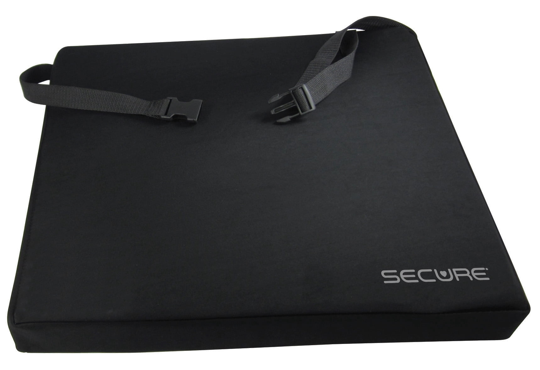 Secure Wheelchair Gel Cushion with Safety Strap 18x16x3 Inch - Gel & Foam Orthopedic Chair Pad - Decubitus Ulcer & Sciatica Pain Pressure Relief & Comfort for Seniors