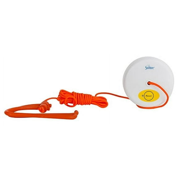 Secure Wireless Caregiver Alert System - Wireless Toilet Pull Cord Alert Connects to CAS-PGR Pager One Year Warranty