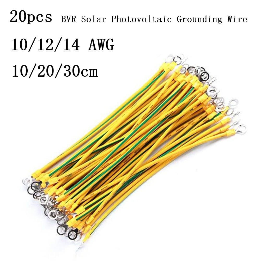 Secure Your Solar Pv System With 20Pcs Bvr Solar Grounding Wires 10/12 ...