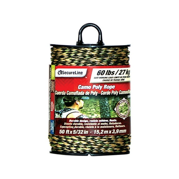 SecureLine 5/32 in. D X 50 ft. L Camouflage Braided Poly Rope