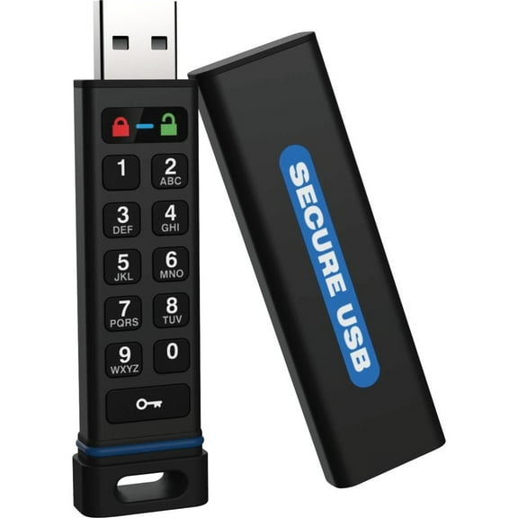 SecureDrive SecureUSB KP Hardware-Encrypted USB Flash Drive with Keypad - 32 GB - USB 3.2 (Gen 1) Type A - 152 MB/s Read Speed - 118 MB/s Write Speed - 256-bit AES - 3 Year Warranty
