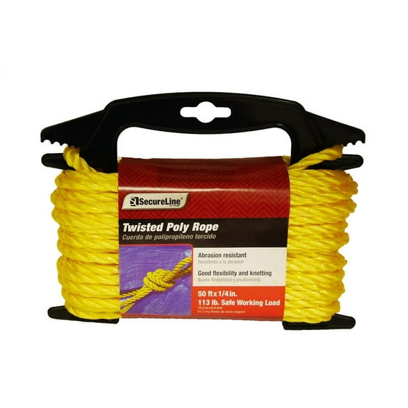 Secureline 50' X 1/4" Twisted Poly Rope