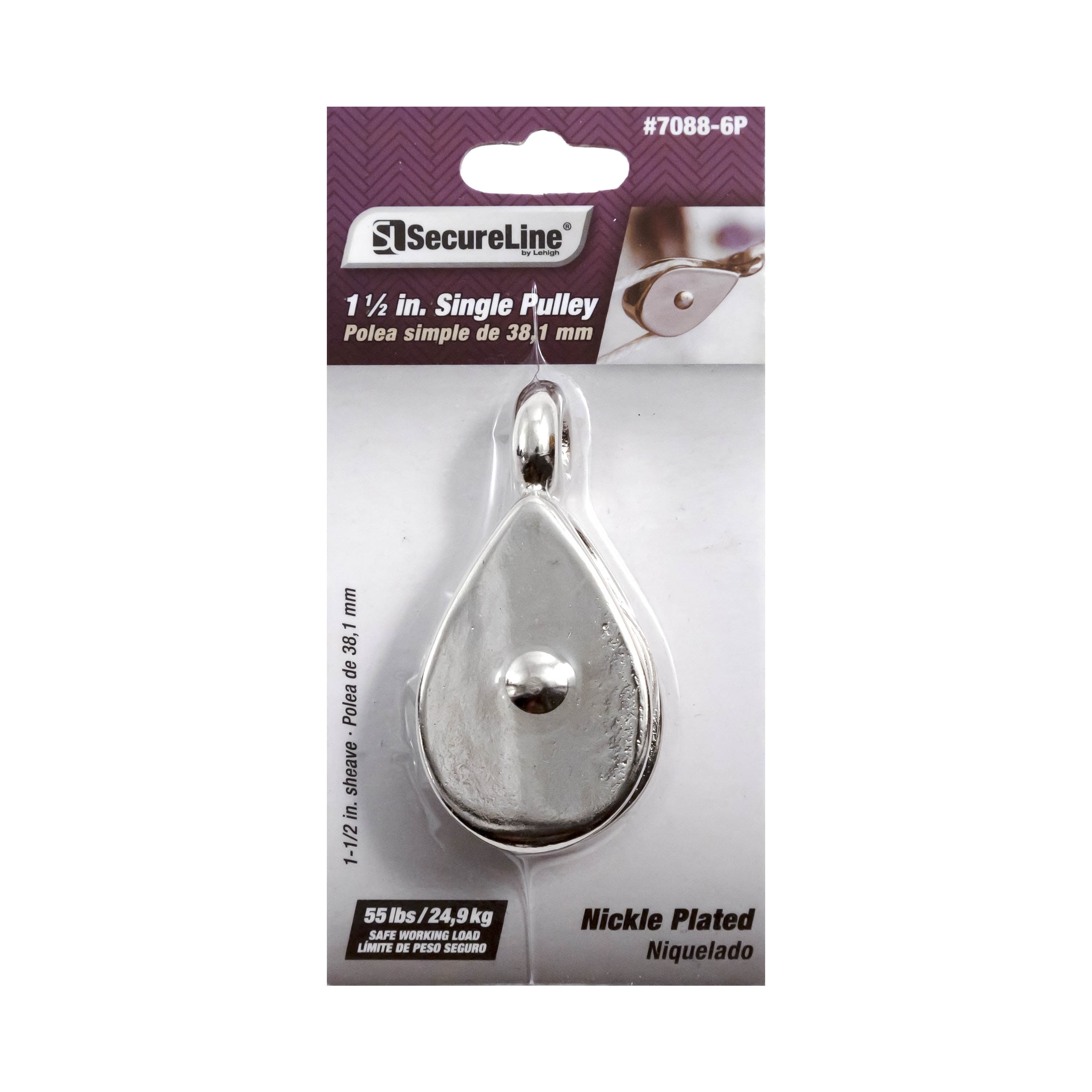 Secureline 3/8 in. D Zinc Plated Iron Fast Eye Pulley Secureline 3/8 in. D Zinc Plated Iron Fast Eye Pulley